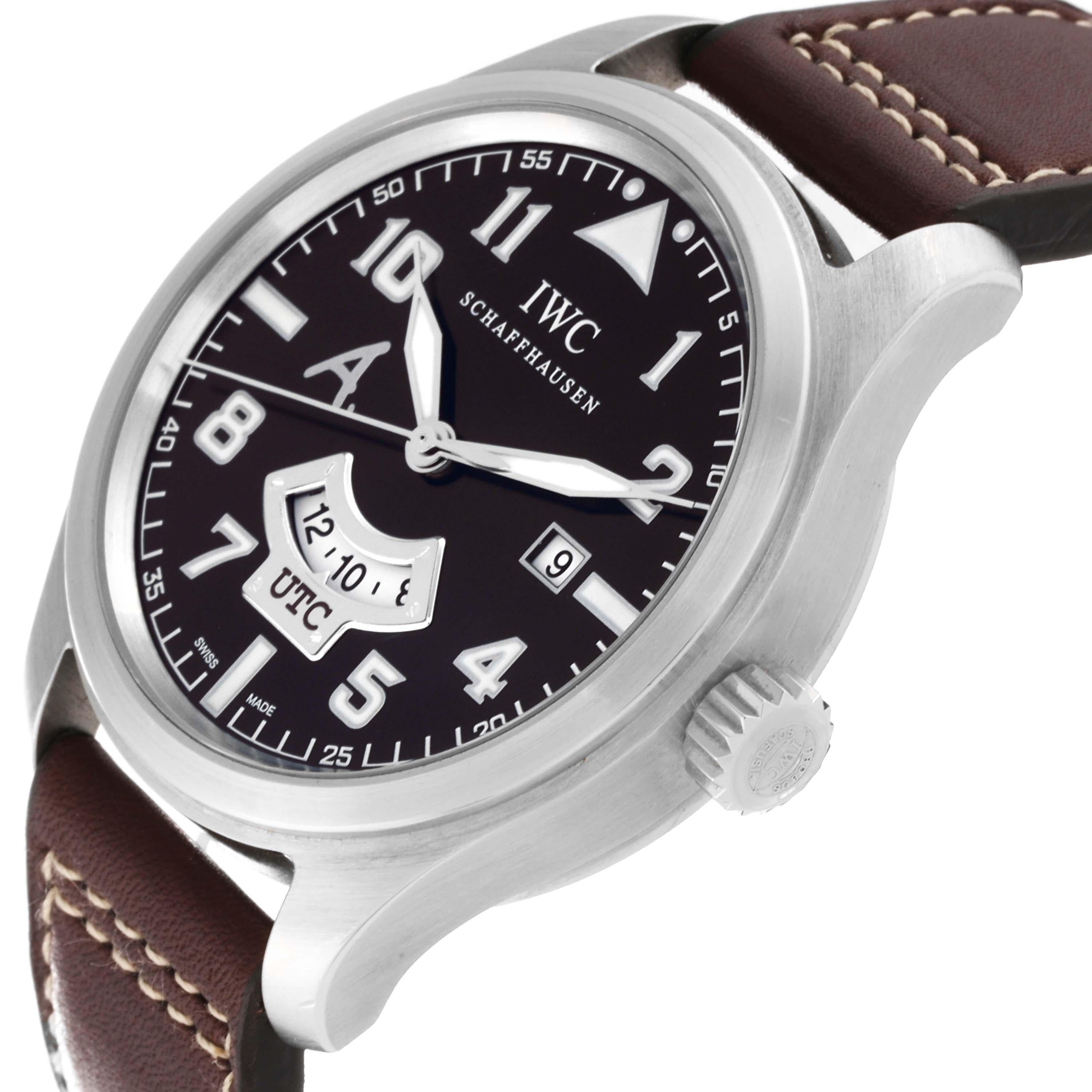 IWC Pilot UTC Antoine de Saint Exupery Limited Edition Steel Mens Watch IW326104 For Sale 2