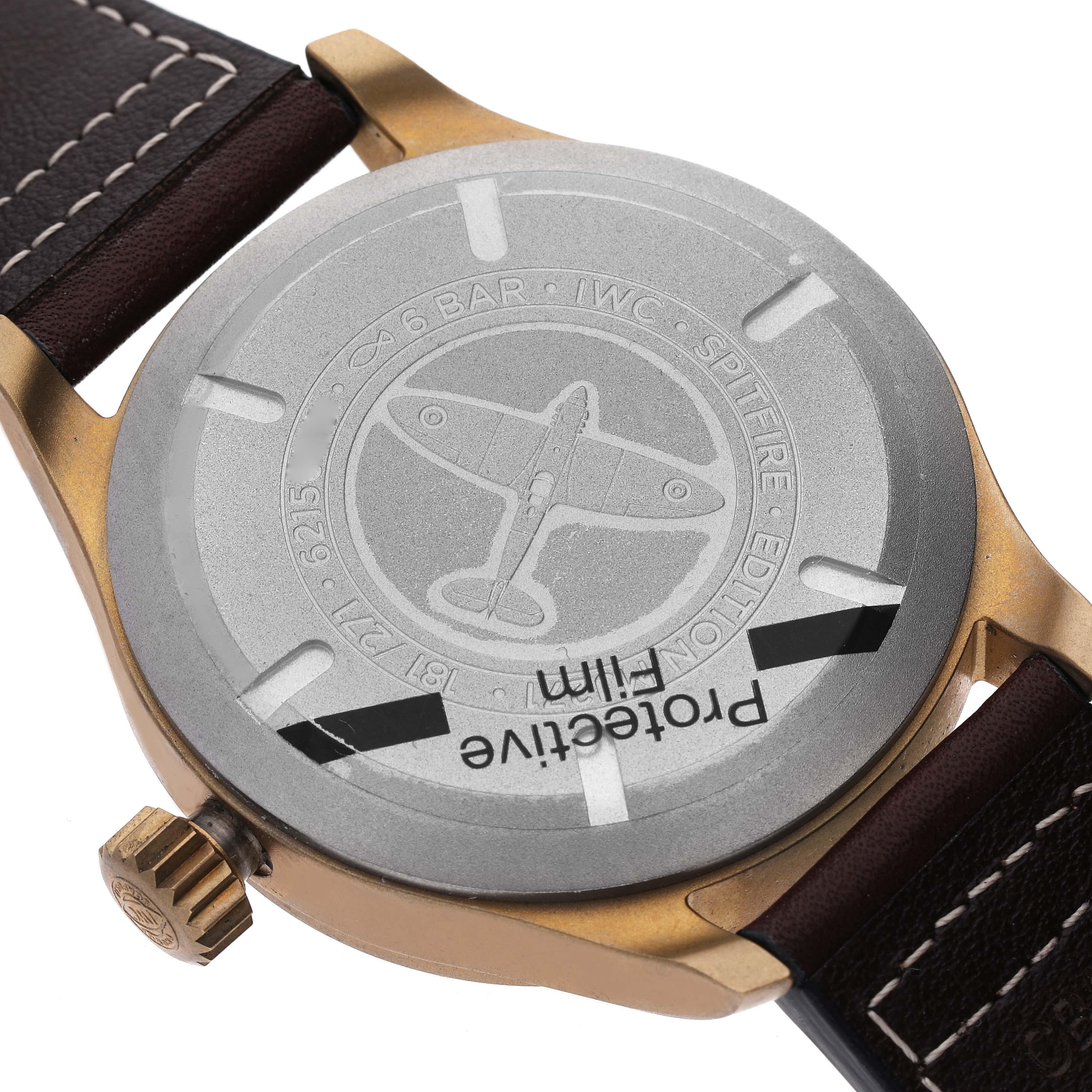 IWC Pilot UTC Spitfire Limited Edition Bronze Mens Watch IW327101 Unworn In Excellent Condition In Atlanta, GA