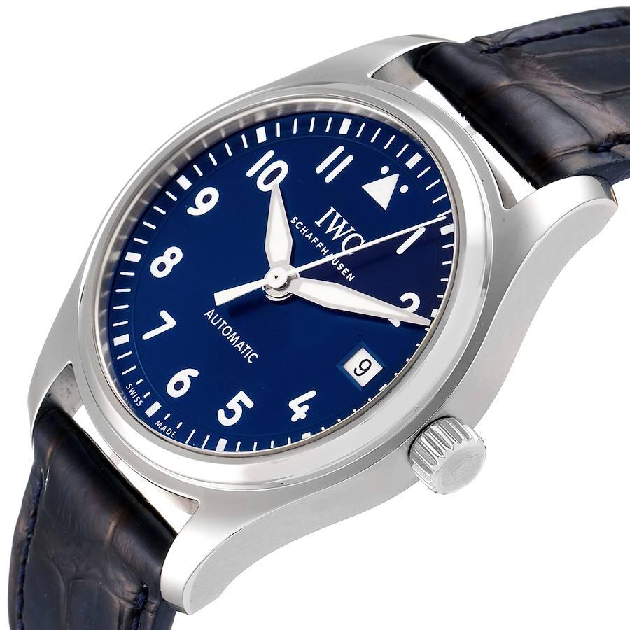 IWC Pilots Midsize Blaues Zifferblatt Automatik Herrenuhr IW324008 Ungetragen im Angebot 2