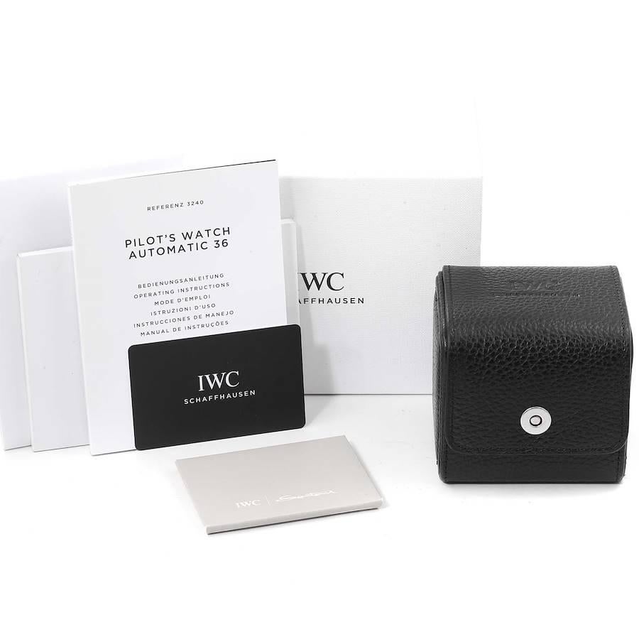 IWC Pilots Midsize Blaues Zifferblatt Automatik Herrenuhr IW324008 Ungetragen im Angebot 6