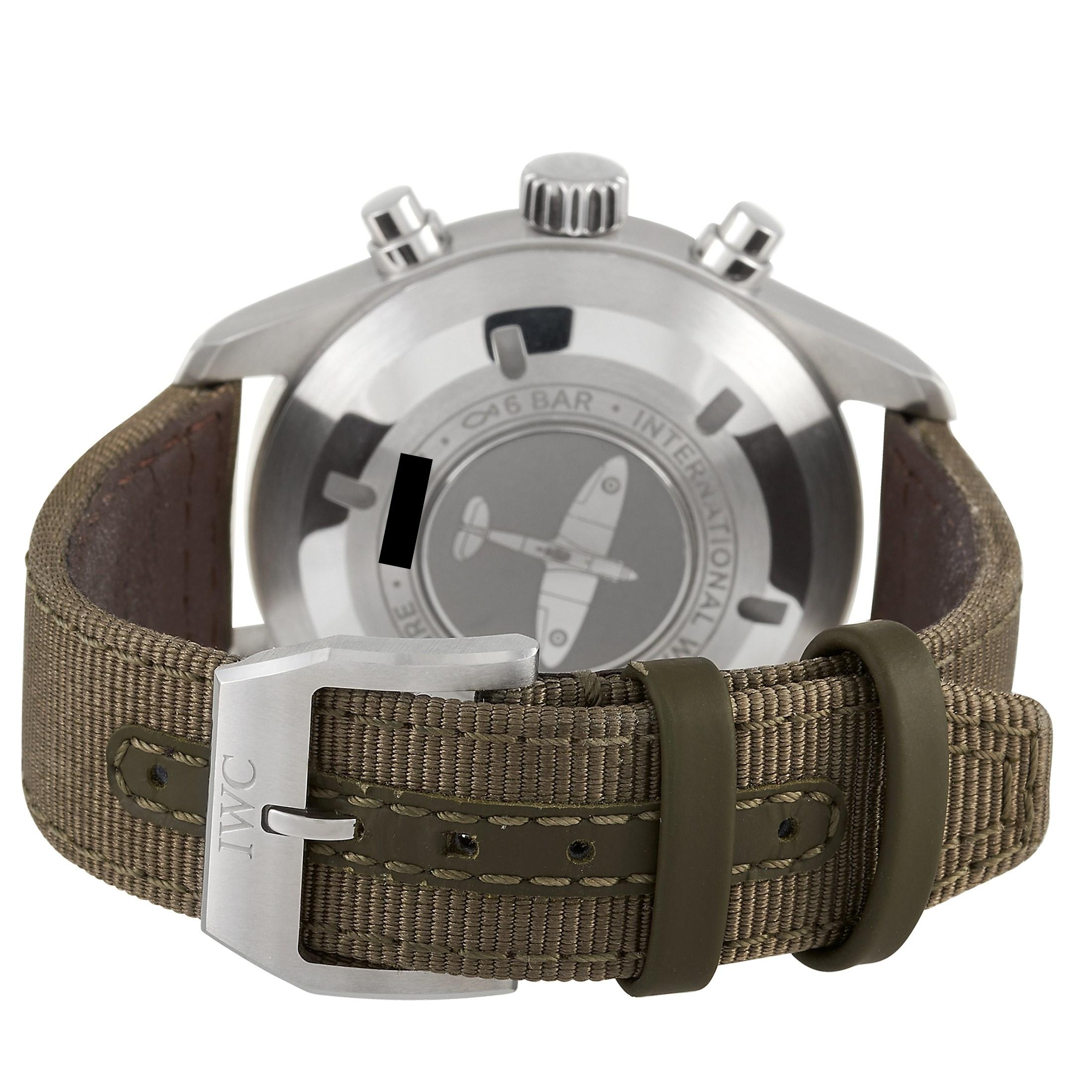 Men's IWC Pilot's Watch Chronograph Spitfire Stainless Steel Watch IW387901
