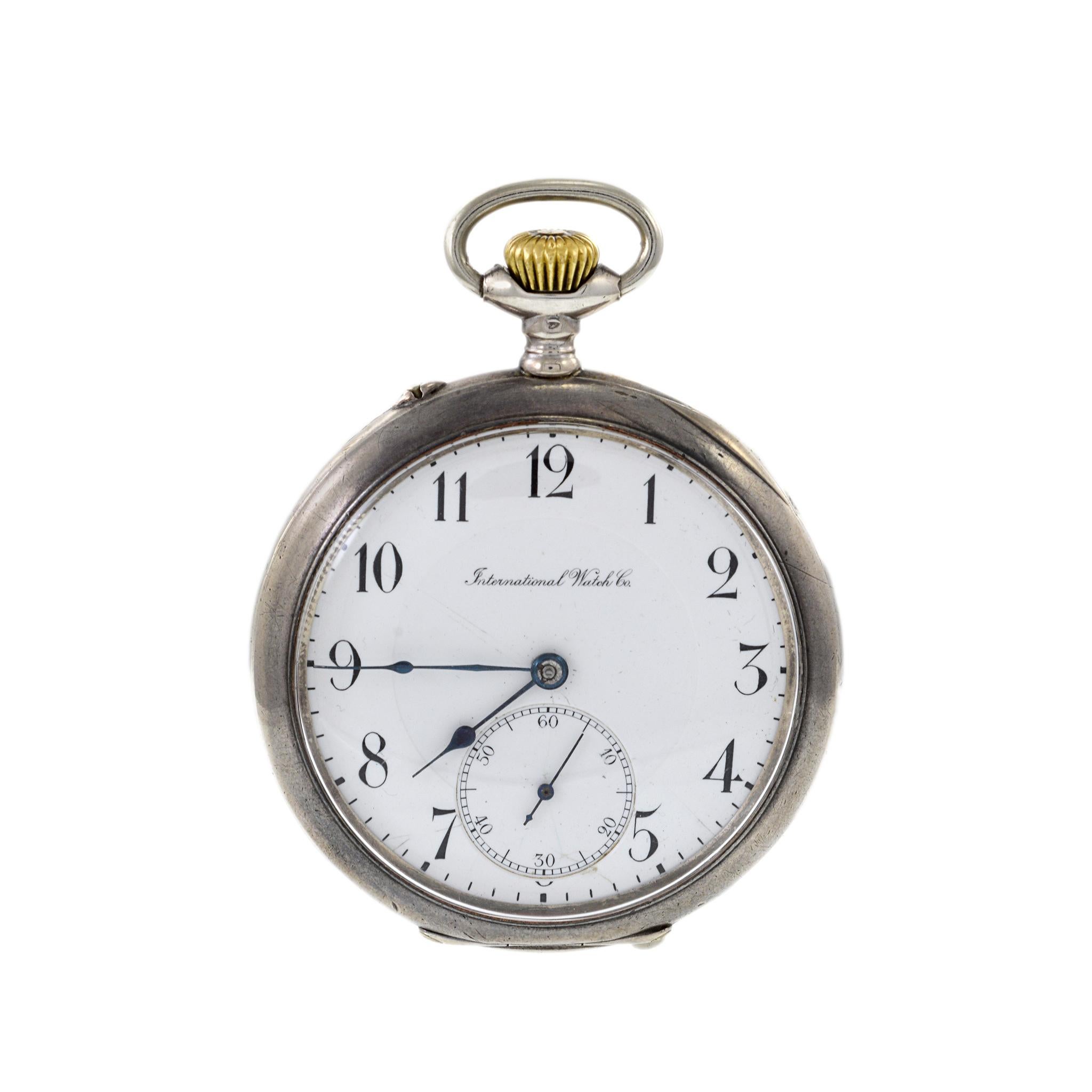 Women's or Men's IWC Pocket Watch 800 Silver With Papers For Sale
