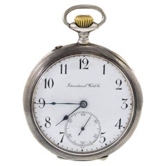 Antique IWC Pocket Watch 800 Silver With Papers