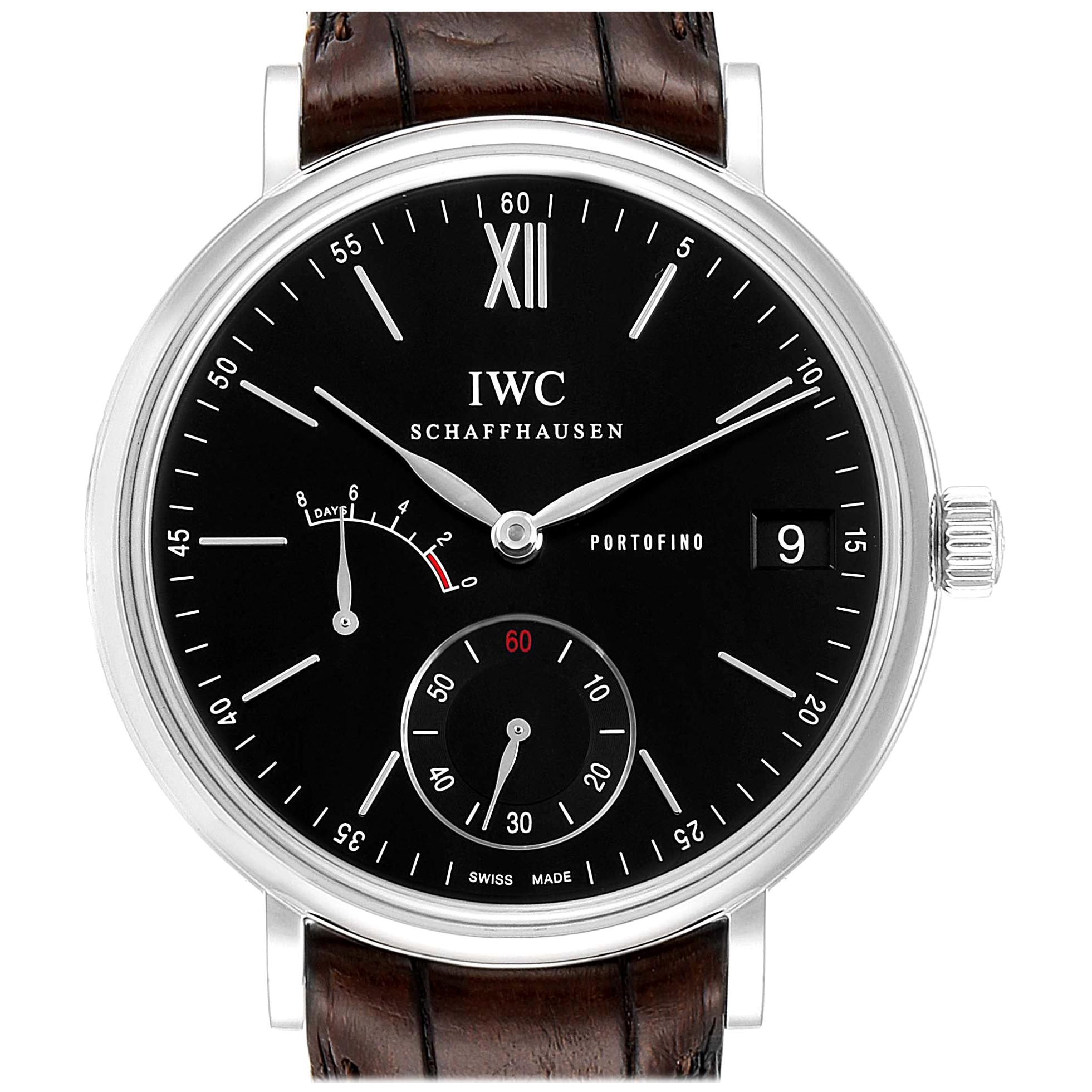 IWC Portofino 8 Days Power Reserve Black Dial Men's Watch IW510102