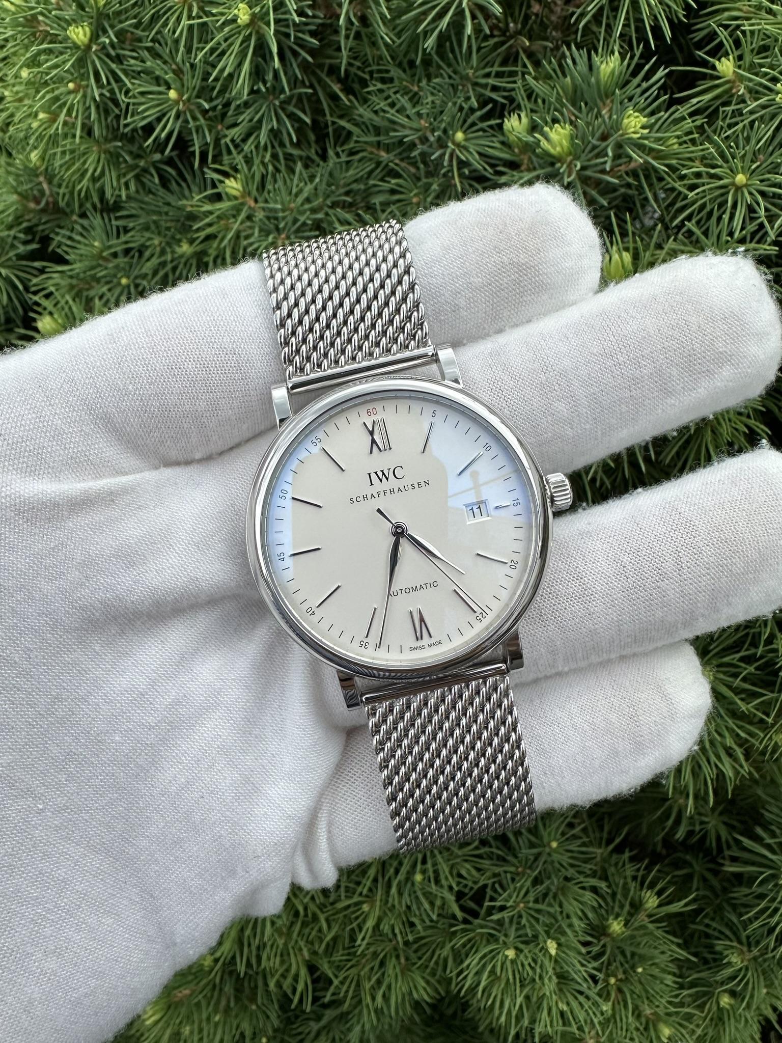 Women's or Men's Iwc Portofino Automatic 40mm Watch Milanaise Mesh Bracelet Ref. Iw356505 B&p