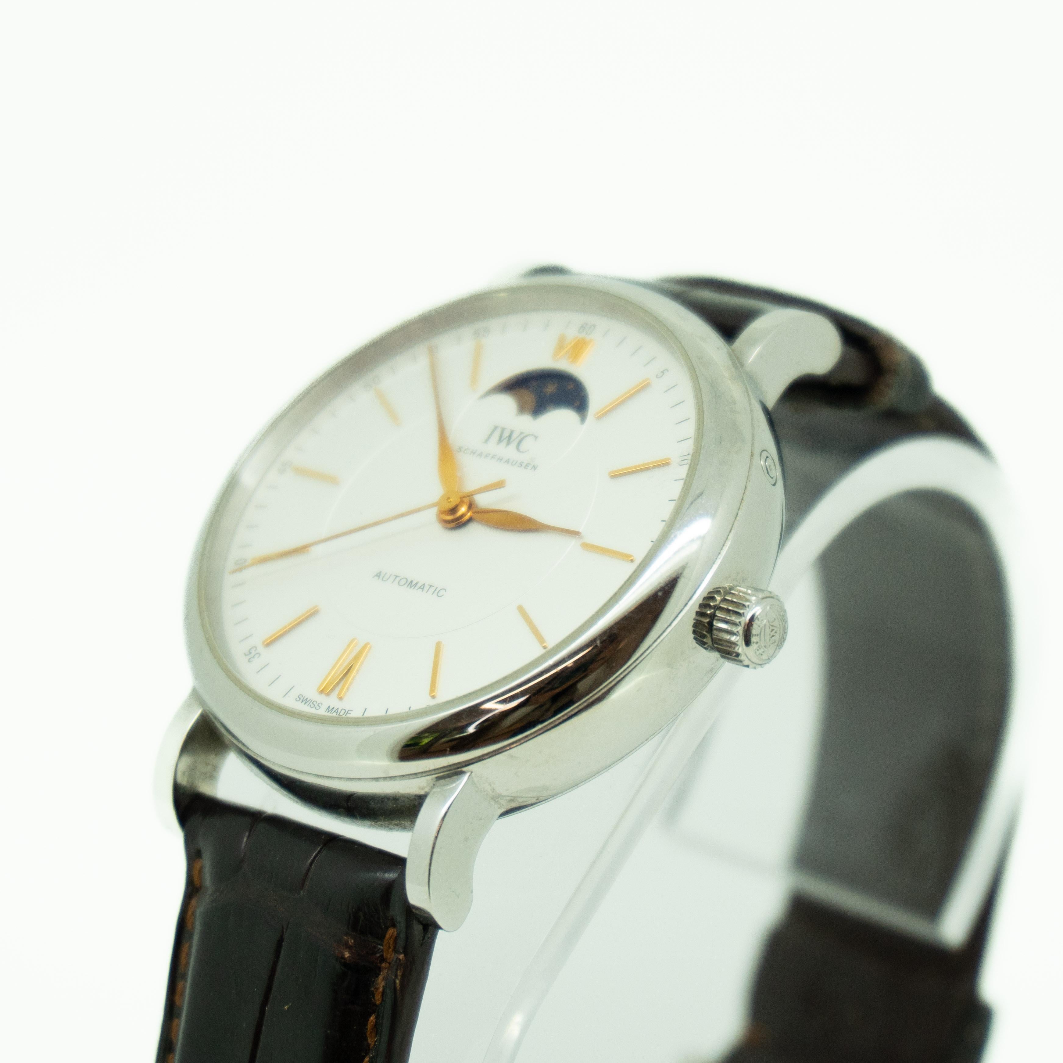 IWC Portofino phase de lune automatique Excellent état - En vente à Oyster Bay, NY