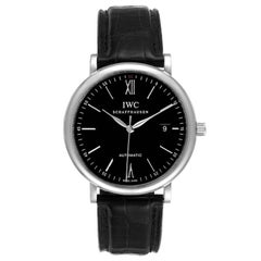 IWC Portofino Black Dial Automatic Steel Mens Watch IW356502
