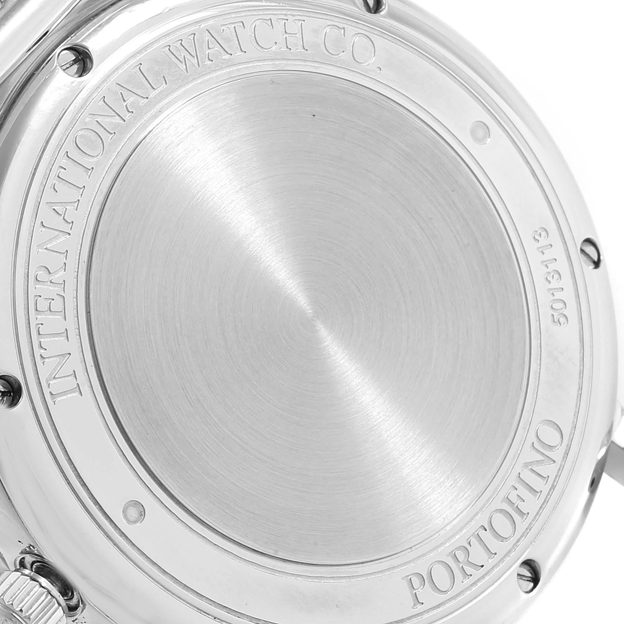IWC Portofino Black Dial Mesh Bracelet Steel Men's Watch IW356506 In Excellent Condition In Atlanta, GA