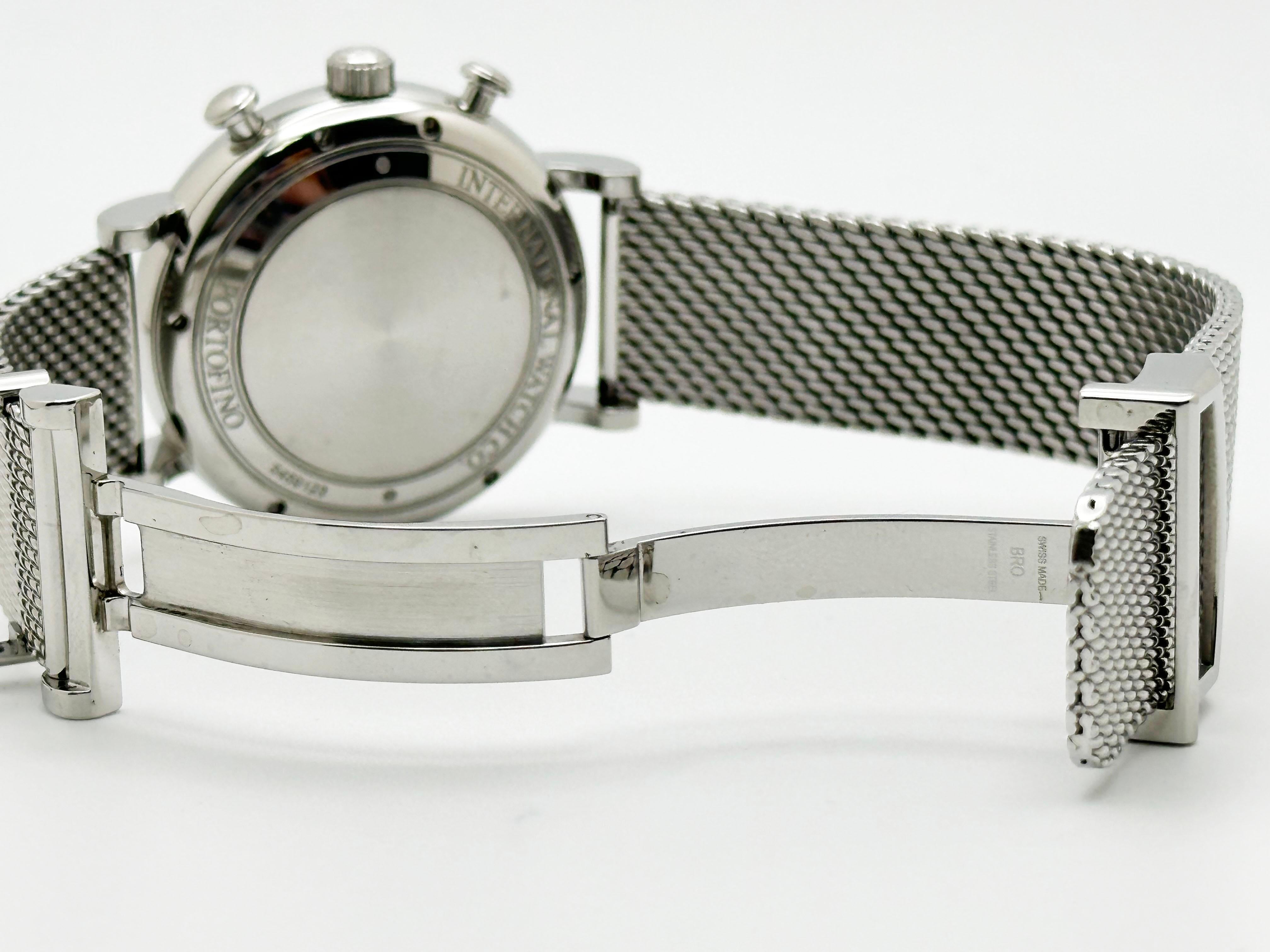 IWC Portofino Chronograph IW391009 Day Date White Dial Stainless Steel Paper For Sale 3
