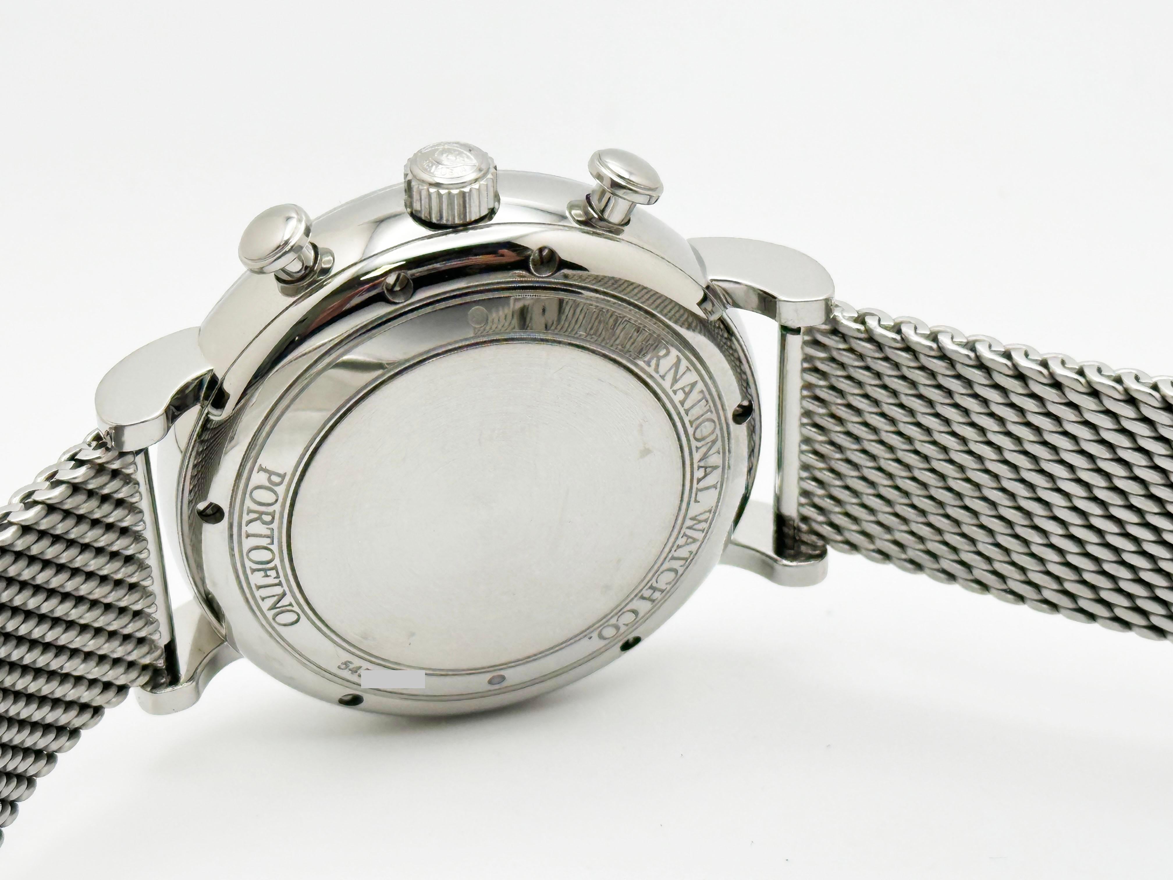 IWC Portofino Chronograph IW391009 Day Date White Dial Stainless Steel Paper For Sale 4