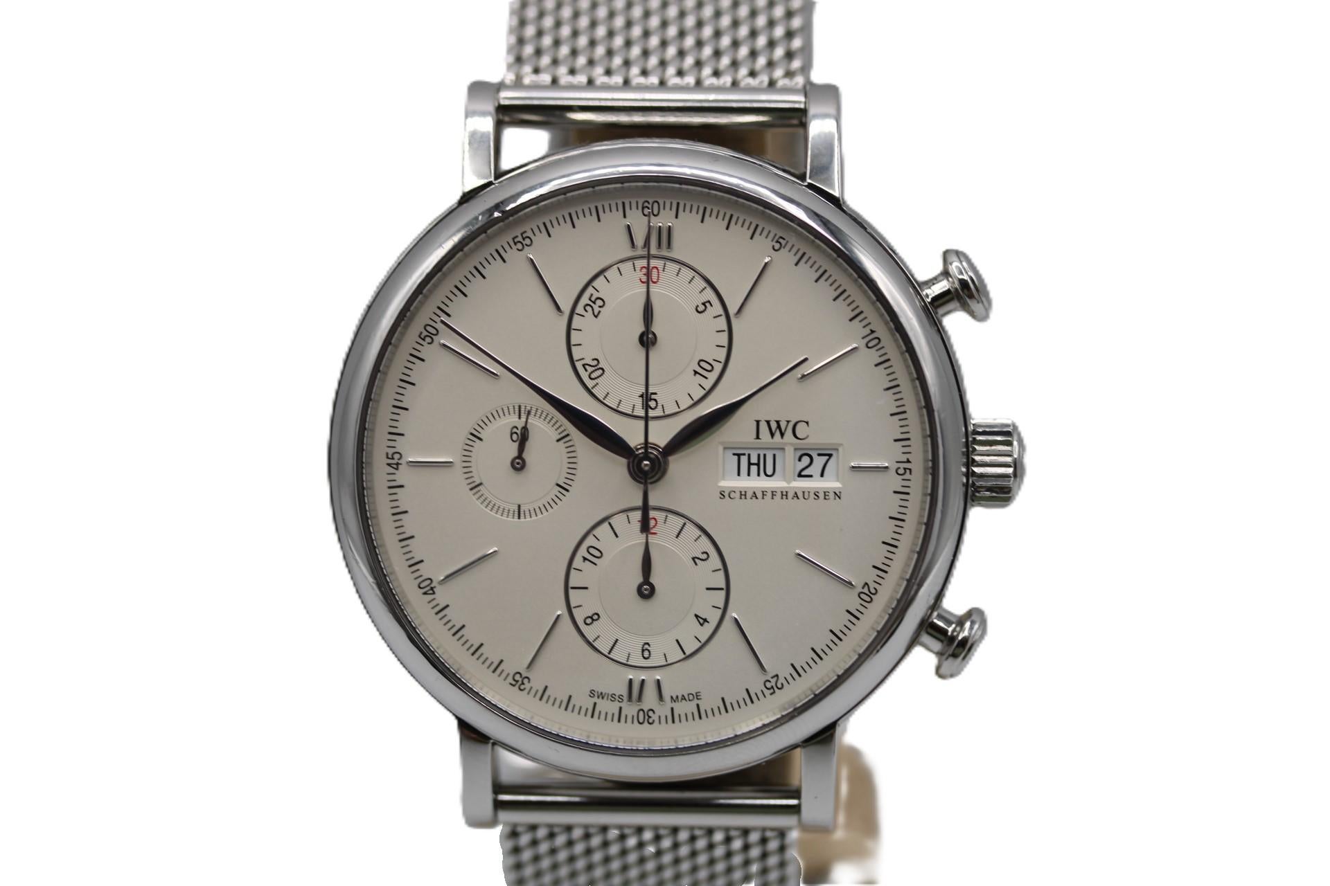 IWC Portofino Chronograph IW391011  42mm   2012  Box & Papers In Good Condition In London, GB