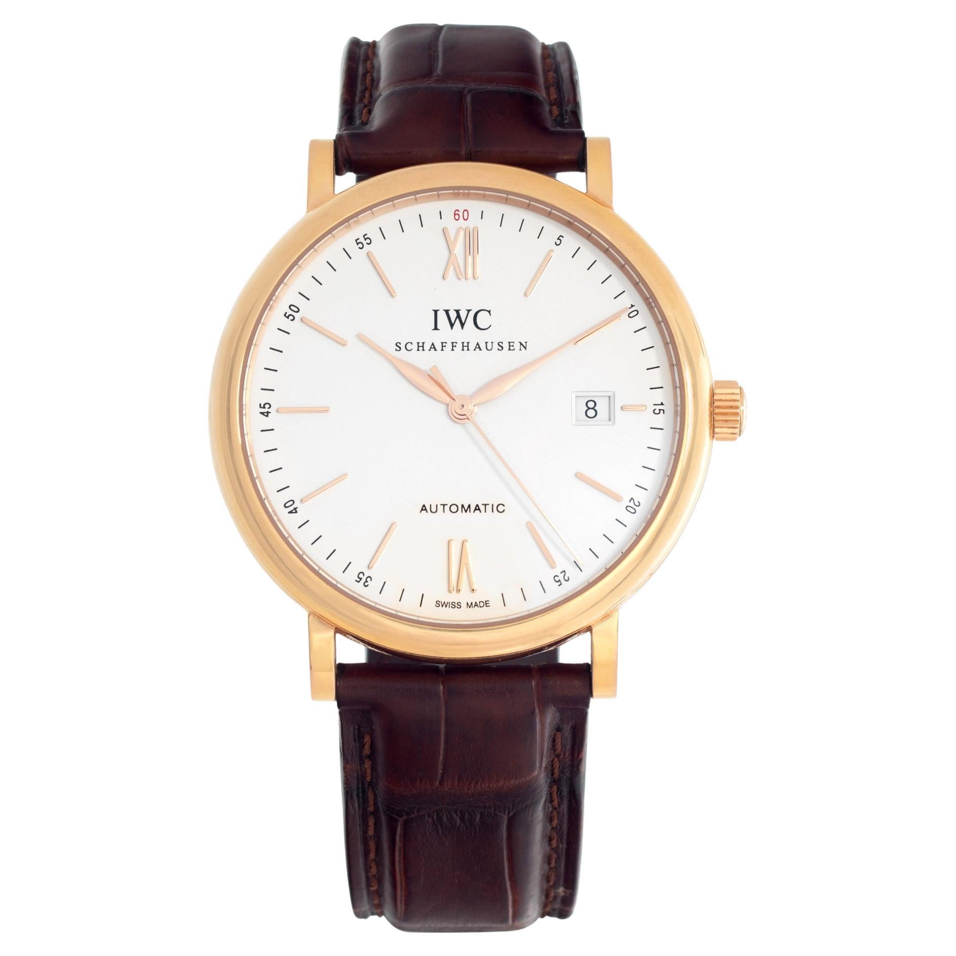 IWC Portofino iw356504 in Roségold mit silbernem Zifferblatt 40mm Automatikuhr mit silbernem Zifferblatt im Angebot