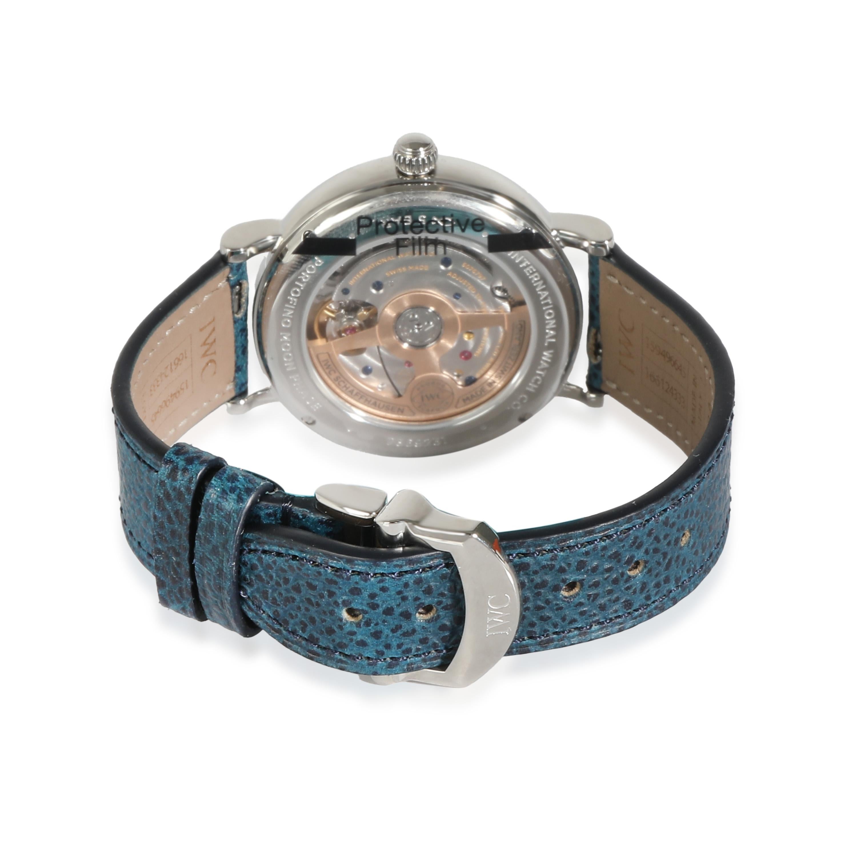 IWC Portofino Moonphase IW459601 Unisex Watch in  Stainless Steel

SKU: 137922

PRIMARY DETAILS
Brand: IWC
Model: Portofino Moonphase
Country of Origin: Switzerland
Movement Type: Mechanical: Automatic/Kinetic
Year Manufactured: 2024
Year of
