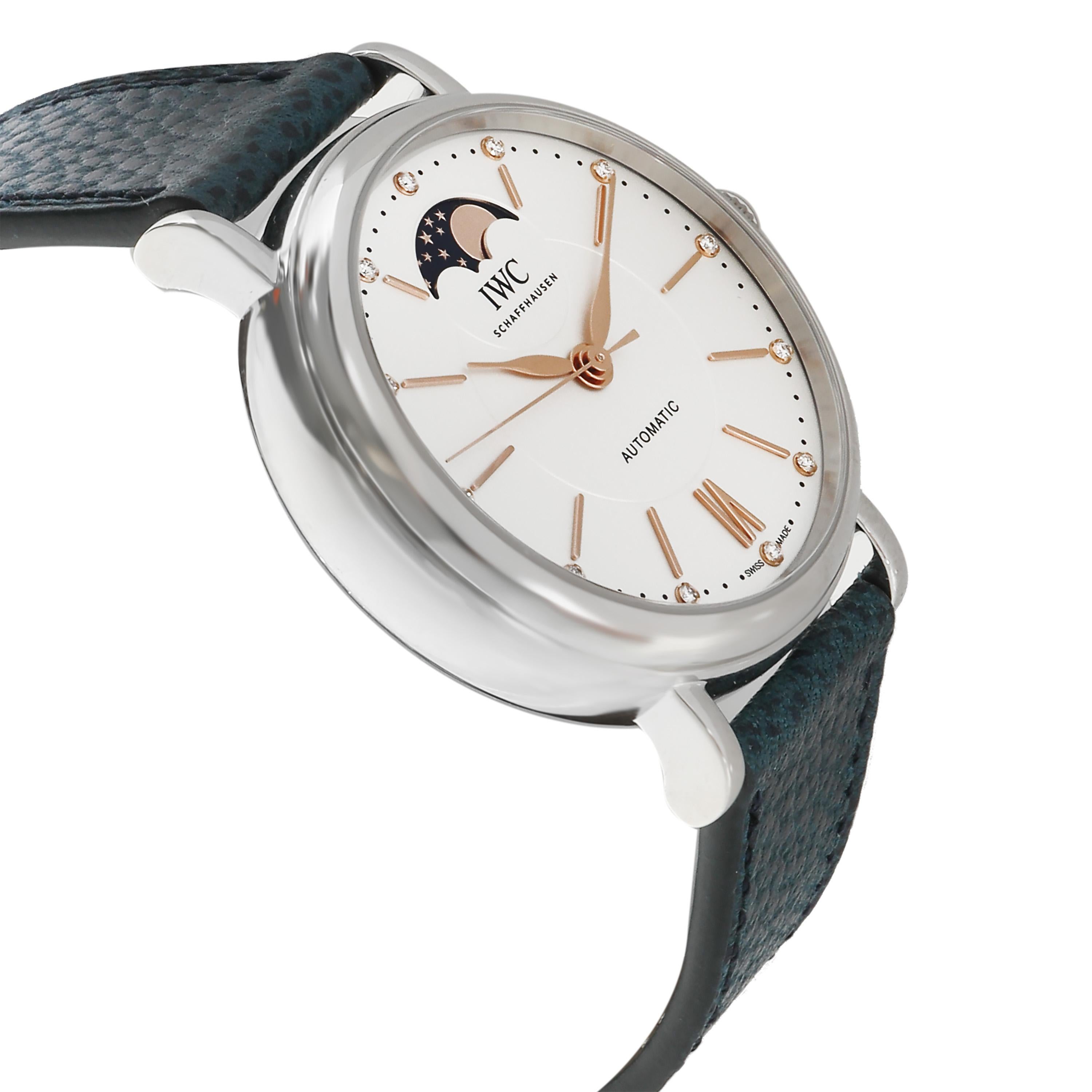 IWC Portofino Moonphase IW459601 Unisex Watch in  Stainless Steel For Sale 1