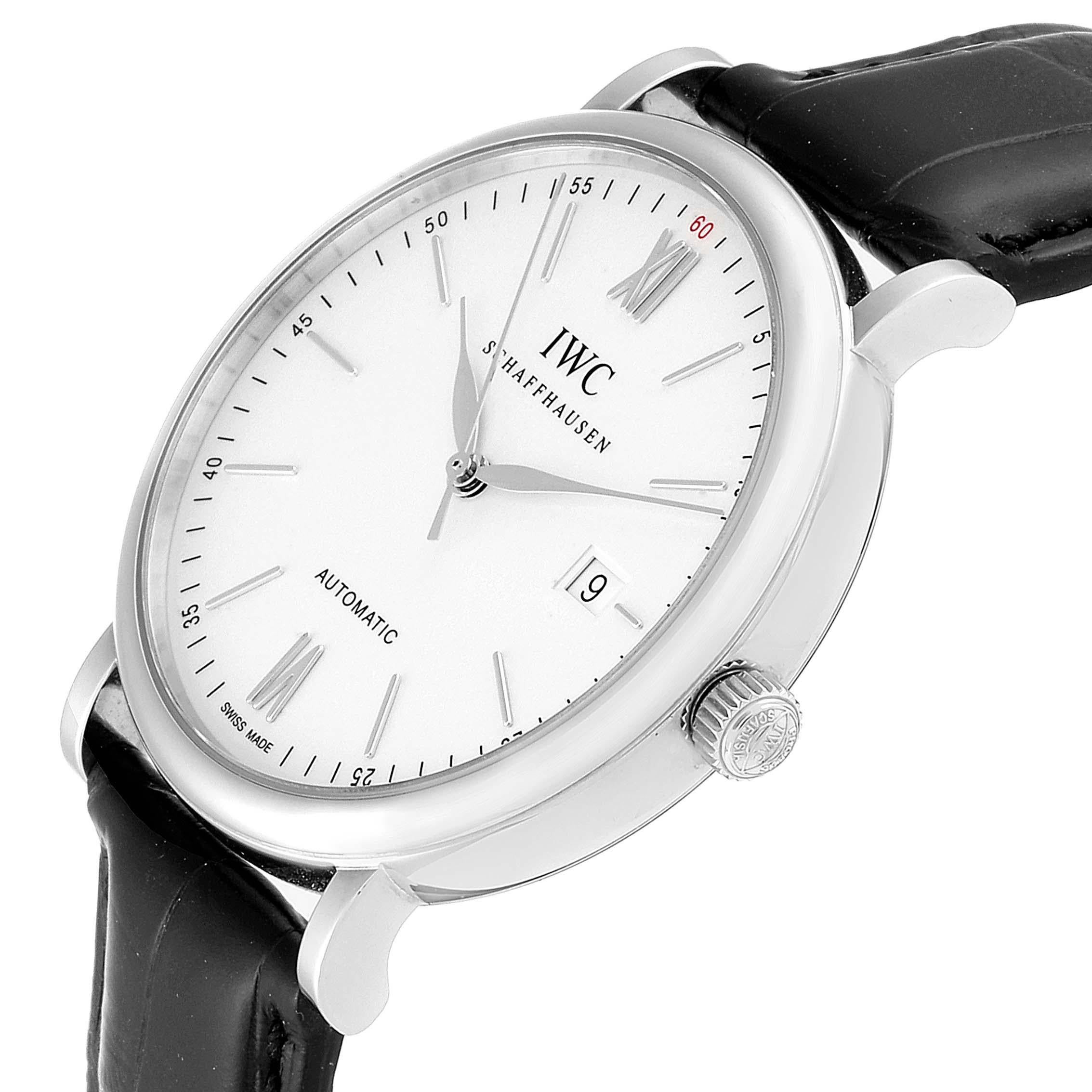 IWC Portofino Silver Dial Automatic Steel Men's Watch IW356501 In Excellent Condition For Sale In Atlanta, GA