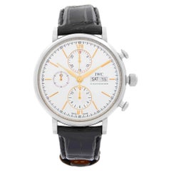 IWC Portofino Stainless Steel Leather Silver Dial Automatic Mens Watch IW391022