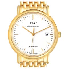 IWC Portofino Gelbgold-Herrenuhr mit weißem Zifferblatt und Mesh IW925101