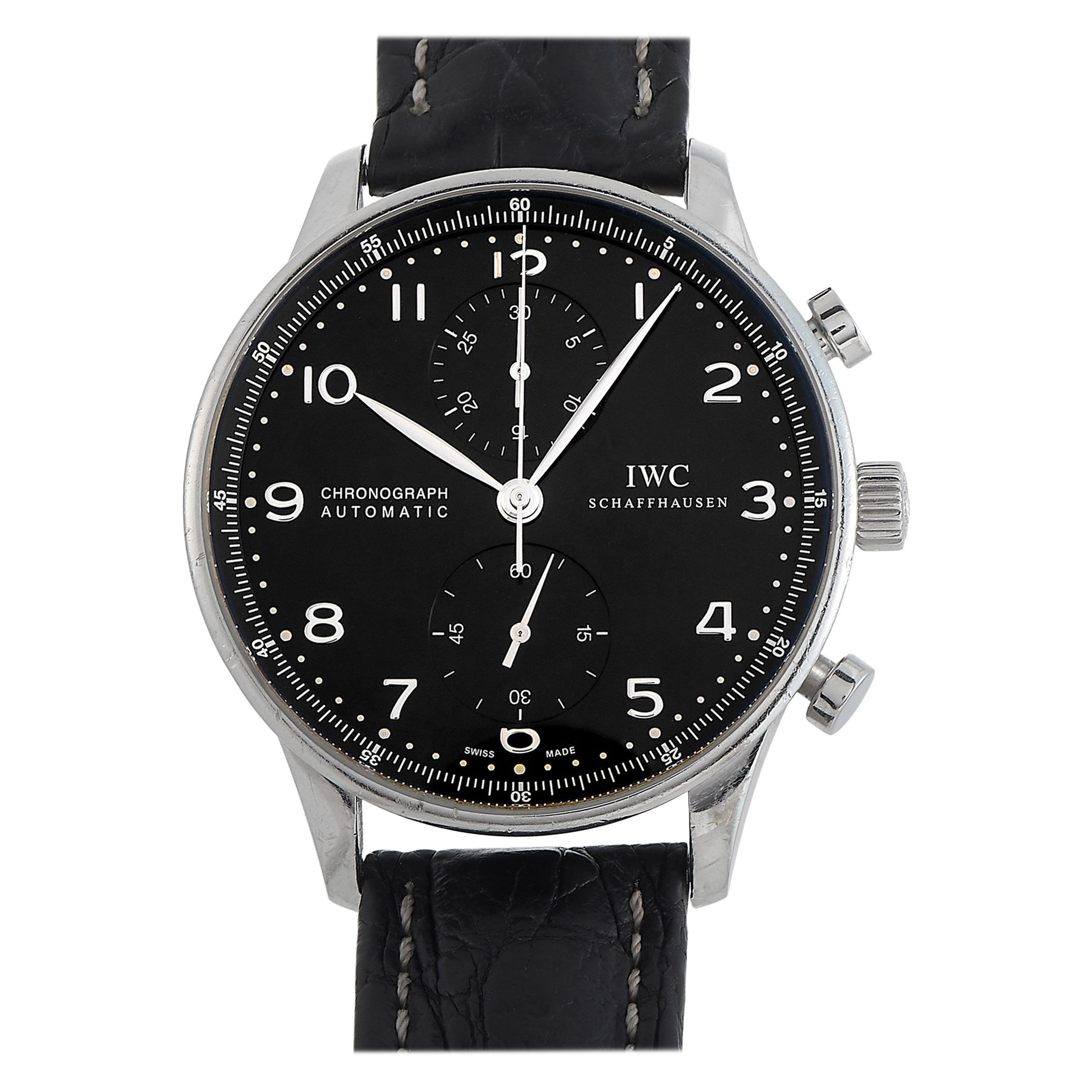 IWC Portugieser Black Chronograph Watch IW371609