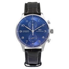 IWC Portugieser Chronograph Edition 150 Years Steel Blue Dial Men Watch IW371601
