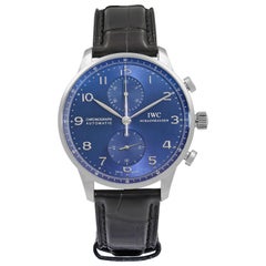 IWC Portugieser Classic Steel Blue Dial Automatic Men Watch IW371491