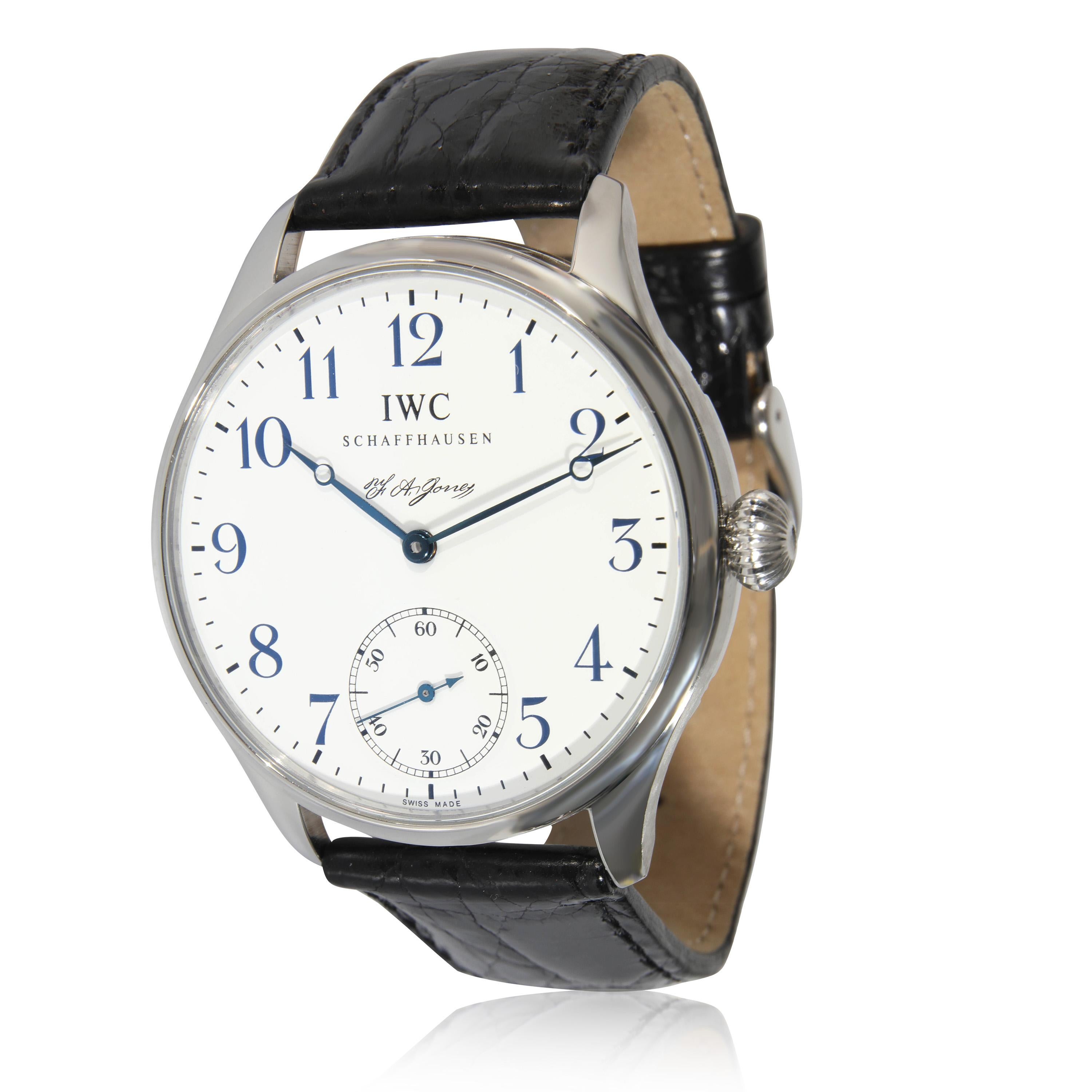 IWC Portugieser F.A.Jones IW544203 Men's Watch in  Stainless Steel

SKU: 130941

PRIMARY DETAILS
Brand: IWC
Model: Portugieser F.A.Jones
Country of Origin: Switzerland
Movement Type: Mechanical: Hand-winding
Year Manufactured: 2005
Year of