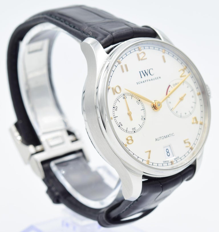 IWC Portugieser IW500704 Silver Dial 7 Day Power Reserve For Sale 1