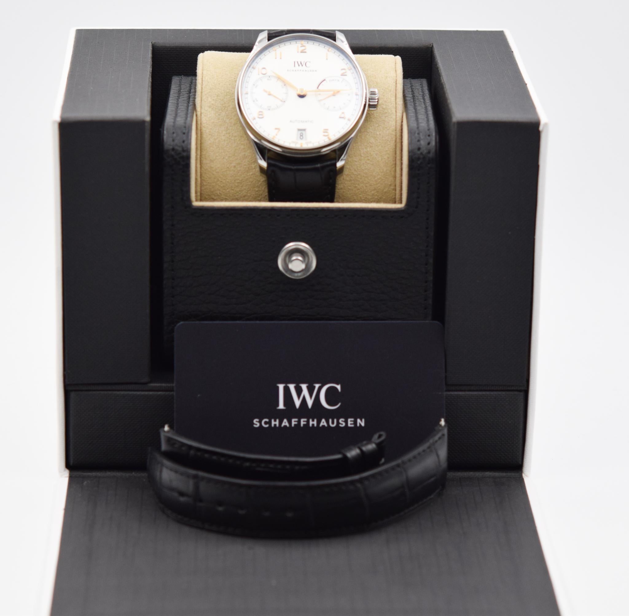 Men's IWC Portugieser IW500704 Silver Dial 7 Day Power Reserve