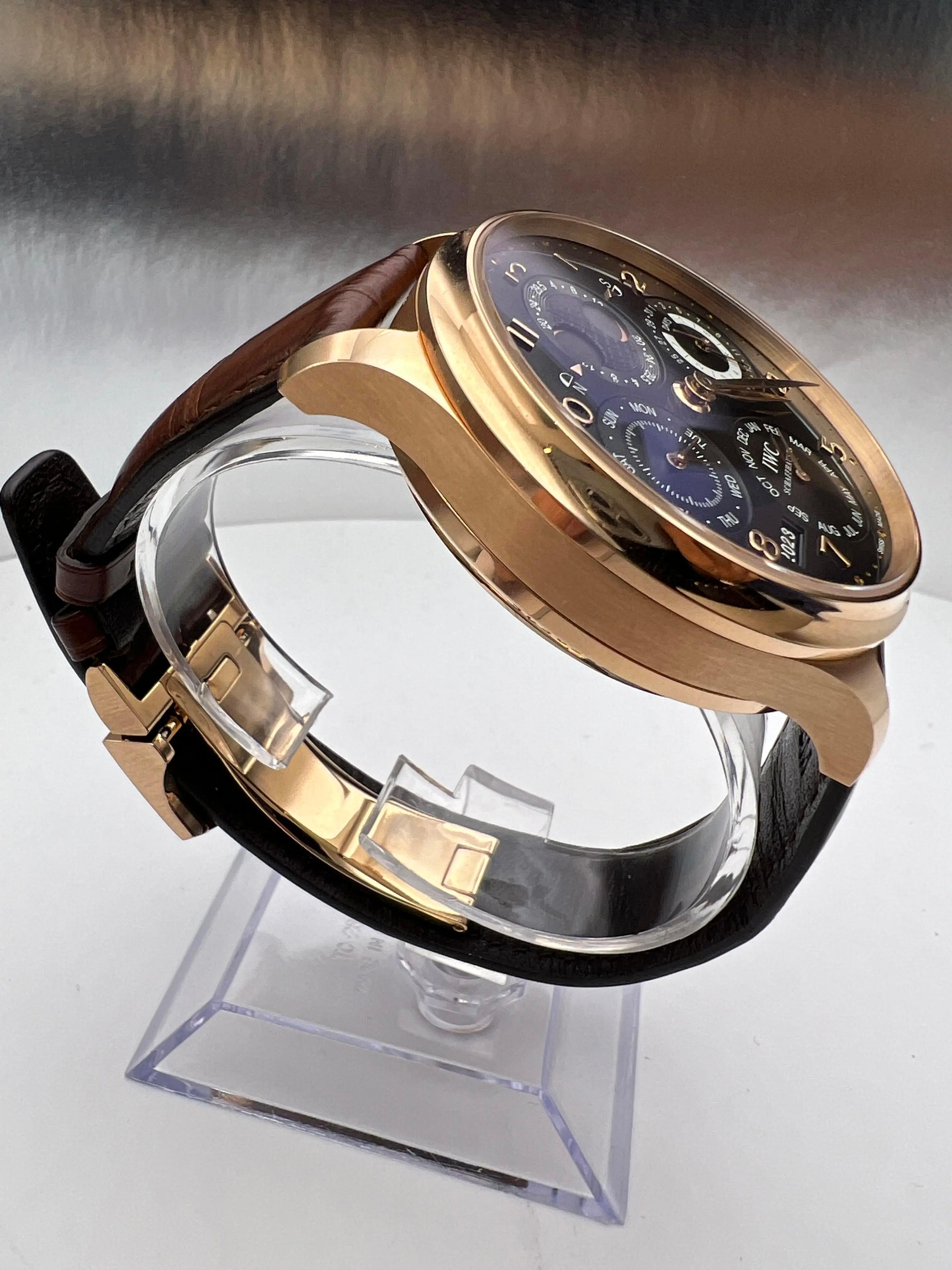 IWC Portugieser Perpetual Calendar 44mm 18K Rose Gold Black Dial IW503202 Papers en vente 3