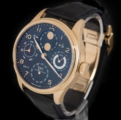 IWC Portugieser Perpetual Calendar Gents 18 Karat Gold Black Dial B&P IW502119