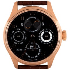 IWC Portugieser Perpetual Calendar Gents 18 Karat Rose Gold Black Dial IW502119