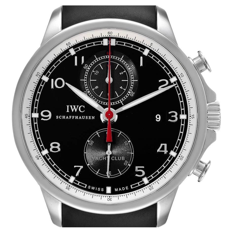 IWC Portugieser Yacht Club Chronograph Black Dial Steel Mens Watch IW390210 For Sale