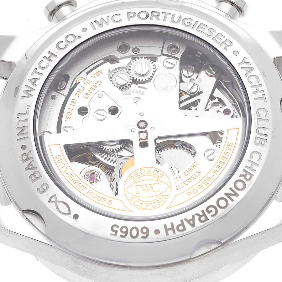 IWC Portugieser Yacht Club Chronograph Steel Mens Watch IW390502 Box Card In Excellent Condition For Sale In Atlanta, GA