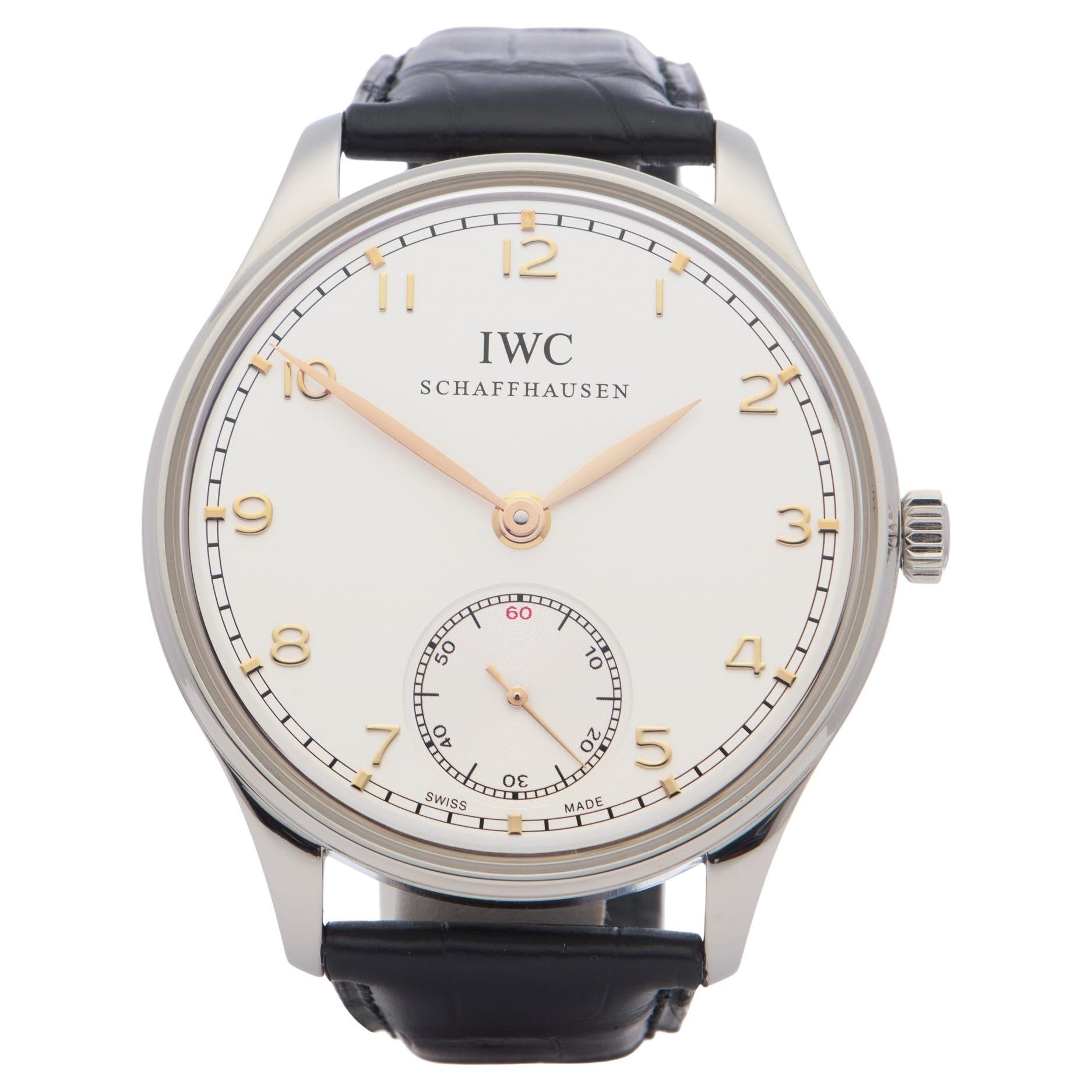 IWC Stainless Steel Portuguese Chronograph Wristwatch at 1stDibs iwc