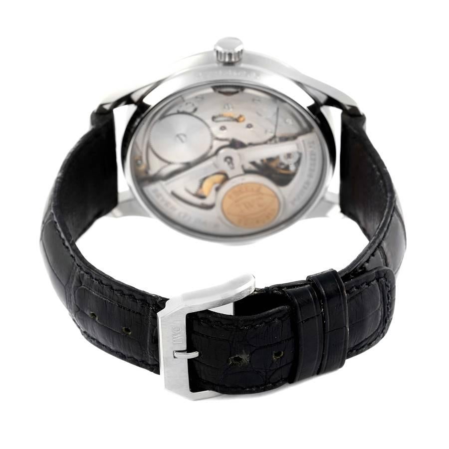 IWC Portuguese 7 Day Black Dial Limited Edition Steel Mens Watch IW500001 1