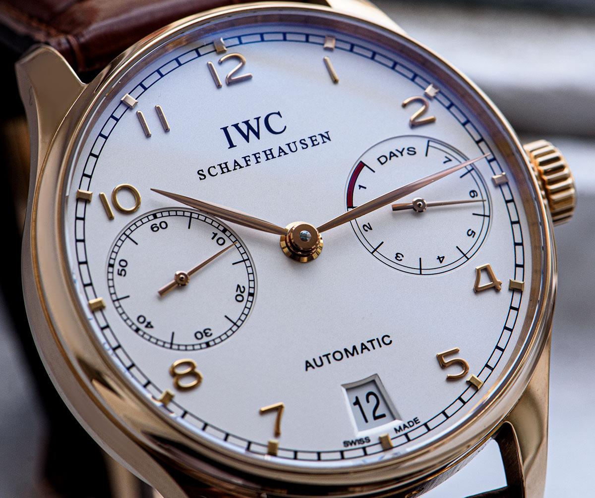 IWC Portuguese 7 Day Gents 18 Karat Rose Gold Silver Dial IW500101 2