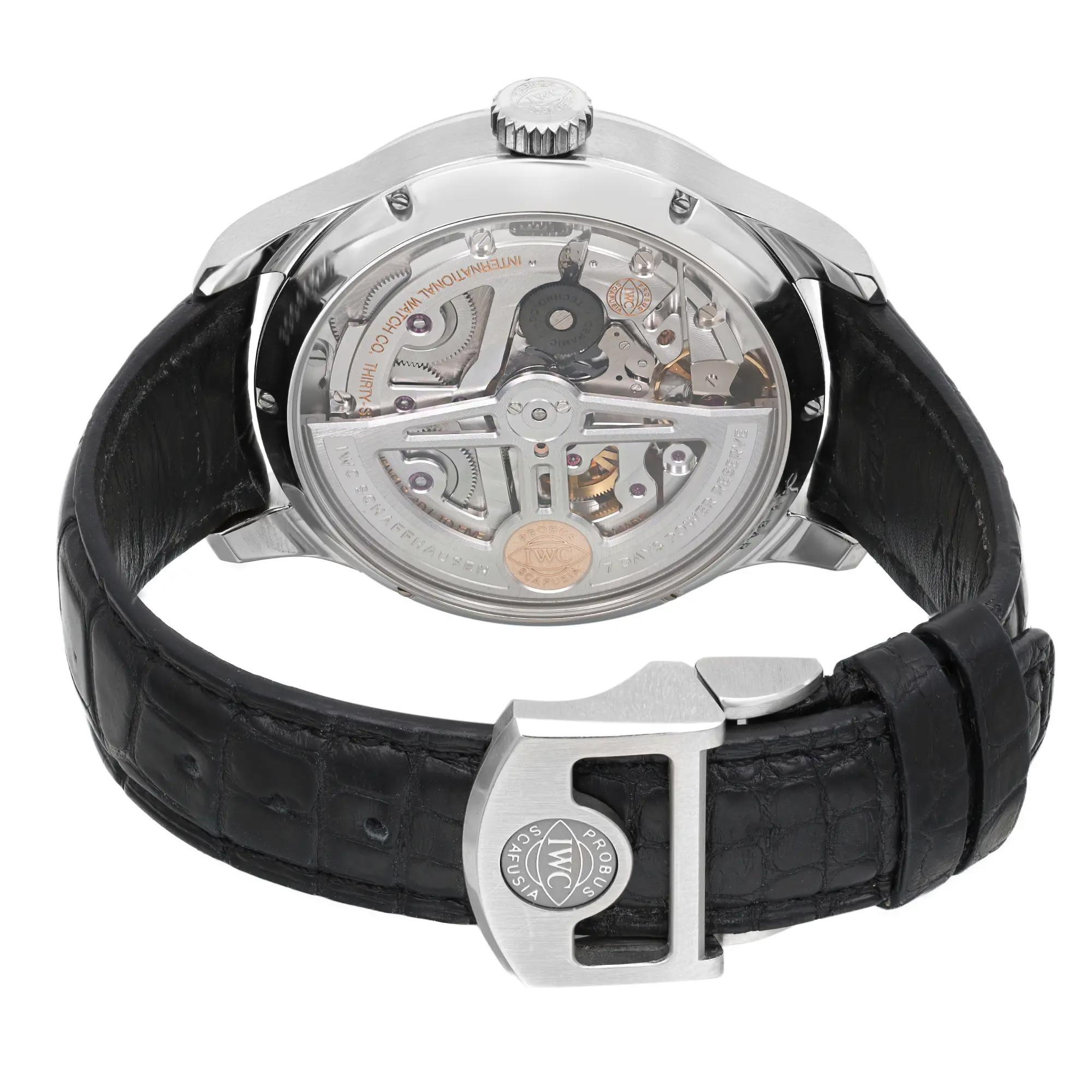 IWC Portugués Calendario Anual Acero Esfera Azul Reloj Automático Hombre IW503502 en venta 2