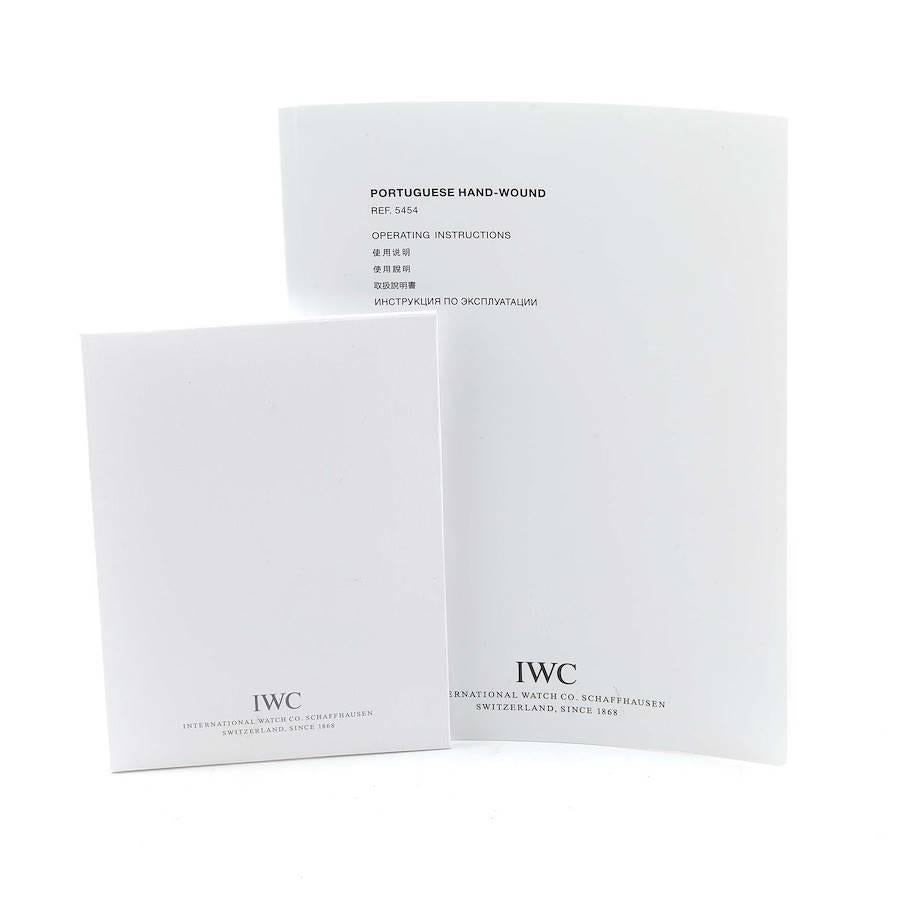 IWC Portuguese Black Dial Vintage Steel Mens Watch IW544501 Service Papers For Sale 3