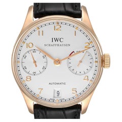 IWC Portuguese Chrono 7 Day 18k Rose Gold Mens Watch IW500004