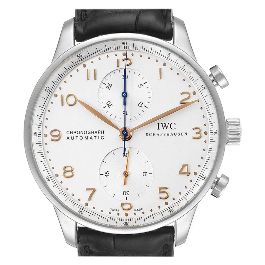 IWC Portuguese Chrono Automatic Steel Men’s Watch IW371445 Box Papers