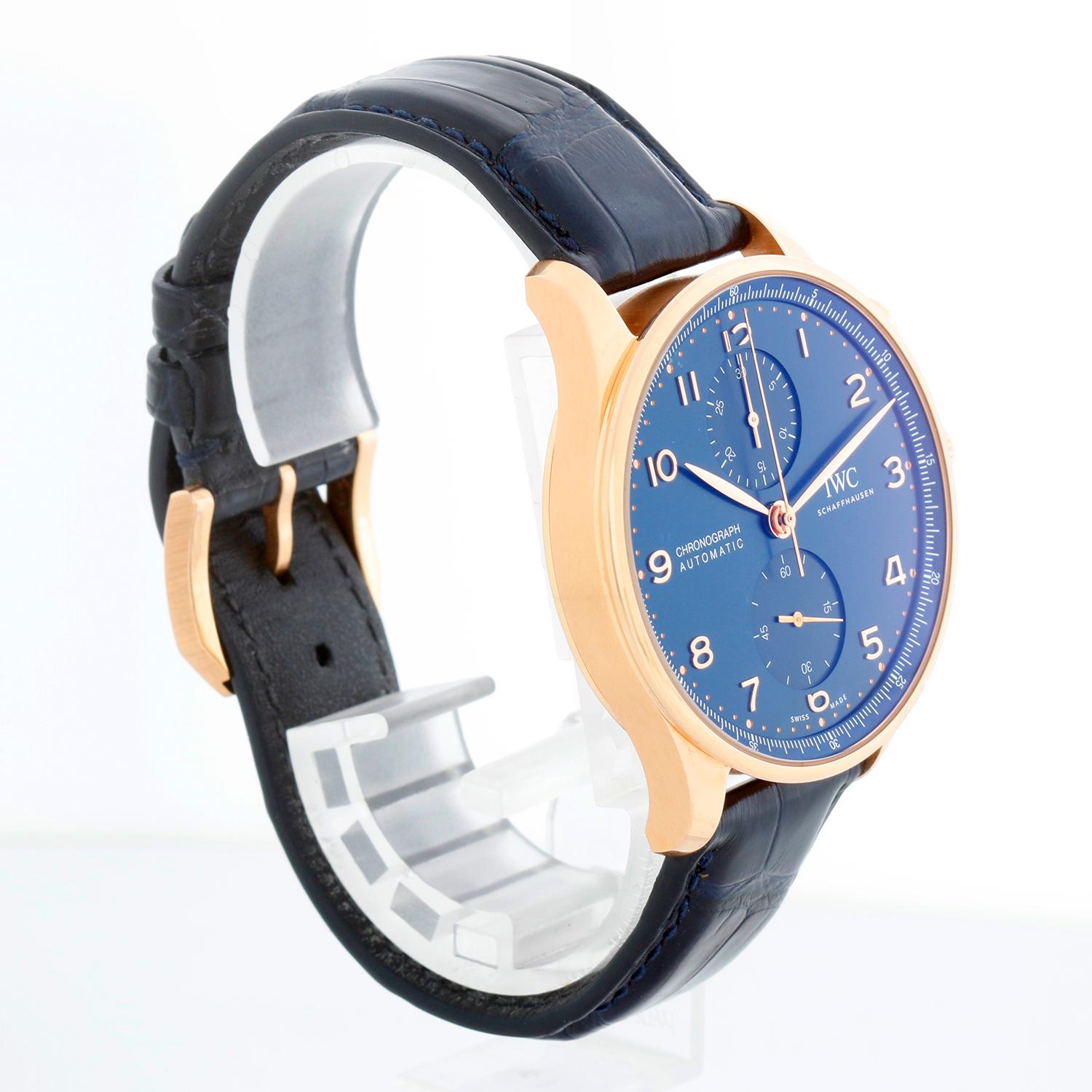 IWC Portuguese Chronograph Boutique Edition 41 Mm Portugieser Men's Rose Gold Wa In Excellent Condition For Sale In Dallas, TX