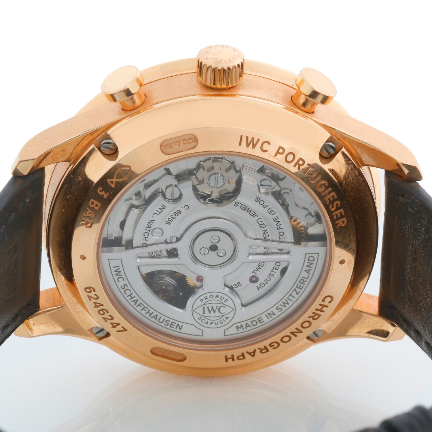 IWC Portuguese Chronograph Boutique Edition 41 Mm Portugieser Men's Rose Gold Wa For Sale 3