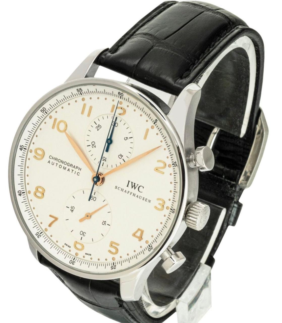 IWC Portuguese Chronograph Stainless Steel Watch In Excellent Condition In London, GB