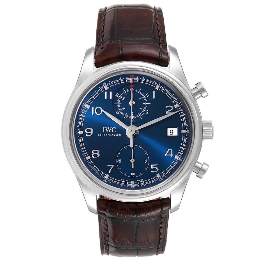 IWC Portuguese Classic Edition Laureus Steel Mens Watch IW390406 Box Card. Automatic self-winding movement. Stainless steel case 42 mm in diameter. Case back engraved with ''Laureus sport for good foundation'' logo. . Scratch resistant sapphire