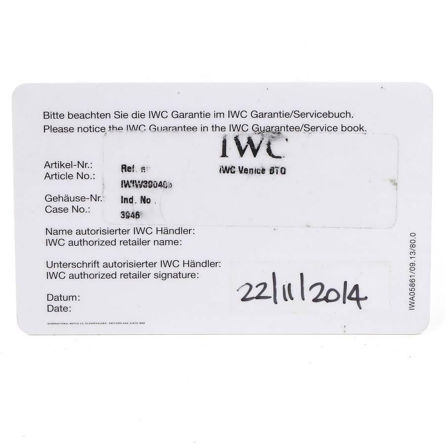 IWC Portuguese Classic Edition Laureus Steel Mens Watch IW390406 Box Card For Sale 1