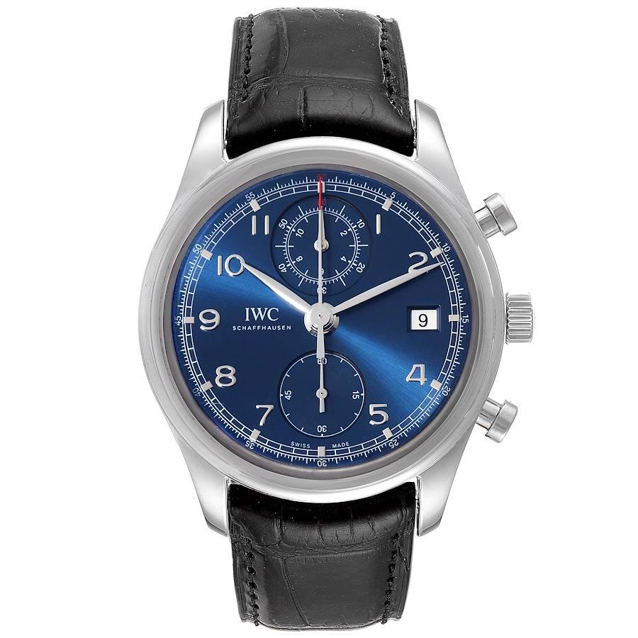 IWC Portuguese Classic Edition Laureus Steel Mens Watch IW390406. Automatic self-winding movement. Stainless steel case 42 mm in diameter. Case back engraved with ''Laureus sport for good foundation'' logo. . Scratch resistant sapphire crystal. Blue