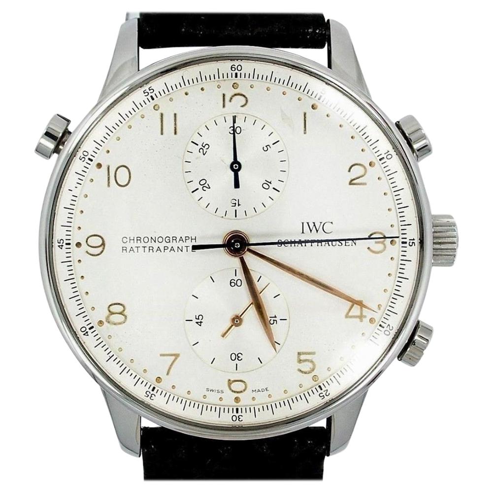 IWC Portuguese IW3712-02 Men's Split Second Manual Watch SS Chronograph