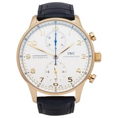 Used IWC Portuguese IW3714 Men's Rose Gold Chronograph Watch