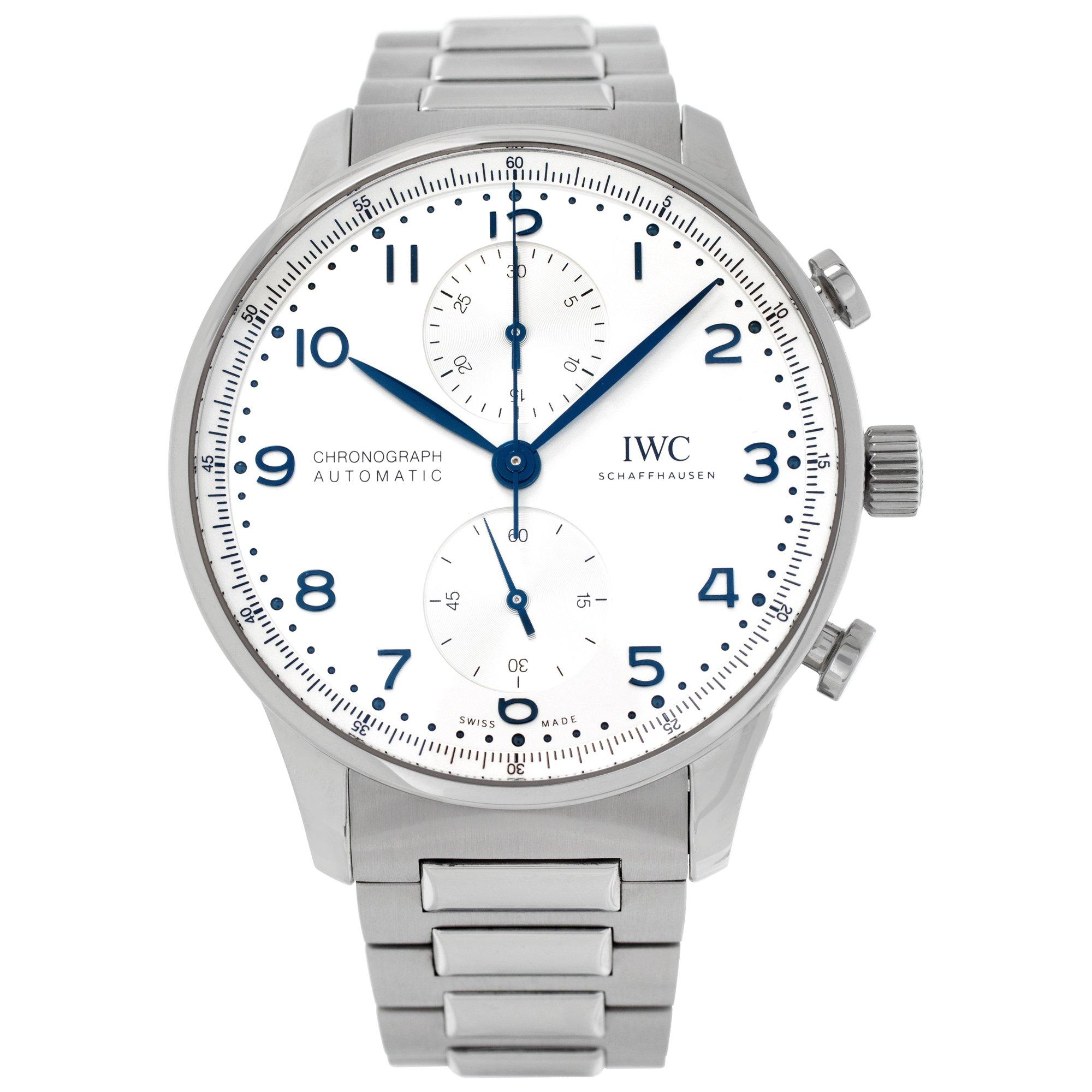 IWC Portuguese IW371617 in Stainless Steel w/ a Silver dial 41mm Automatic watch For Sale