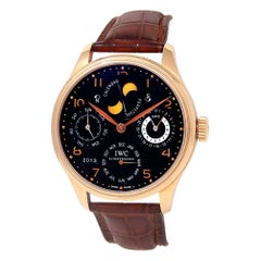 IWC Portuguese Perpetual Calendar 18k Rose Gold Automatic Men's Watch IW502103