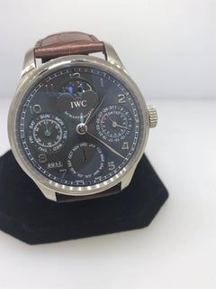 IWC Portuguese Perpetual Calendar Automatic White Gold Grey Dial Watch IW302507